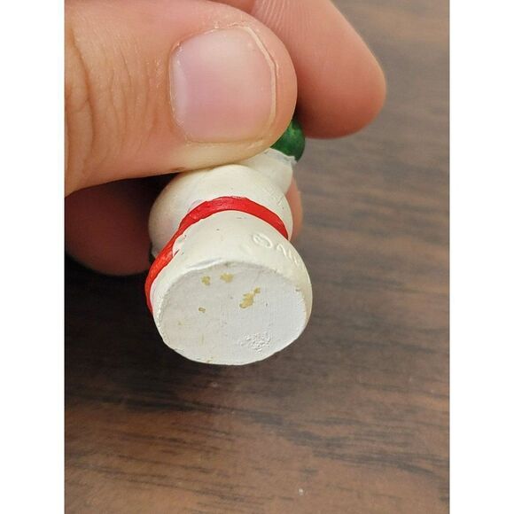 AL 1989 mini snowman Mrs Claus apron Village accessory Xmas figure - Picture 6 of 6